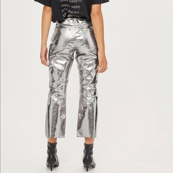 topshop metallic jeans